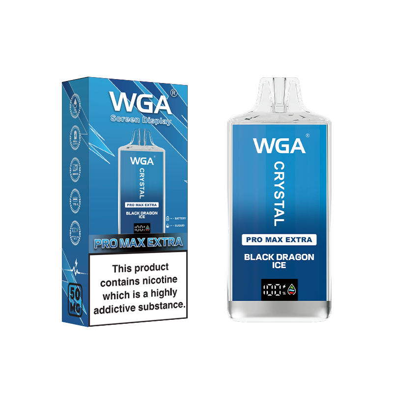 wga Disposable Vape Crystal Black-Dragon-Ice 15000 Puffs