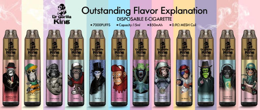 Gorilla King 7k Puffs Rechargeable Disposable Vape 2ml 20 mg nic with Draw-activation Firing Mechanism