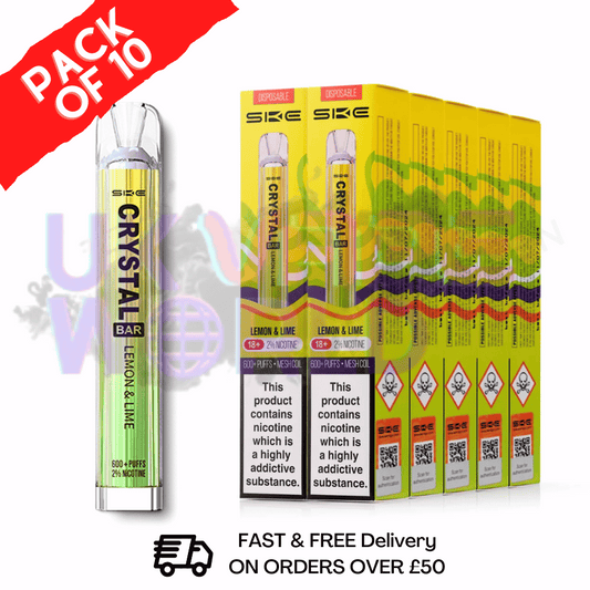 Lemon Lime Crystal Bar Puffs 600 SKE Box Of 10 (NEW)