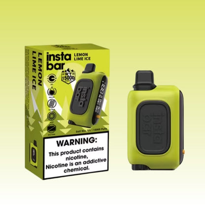 Rechargeable Insta Bar WT15000 Puffs Mesh Coil Disposable Vape 3% Nicotine-650mAh Battery, 20ml E-liquid, Multiple Nicotine 10 Flavors